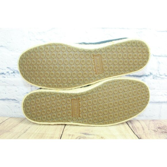 LL Bean Espadrilles Blue Canvas Slip-on Flats Size 9 Medium Hemp Rope - Picture 9 of 9
